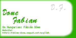 dome fabian business card